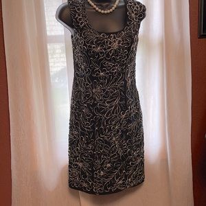 Beautiful black Sue Wong embroidered ribbon dress